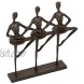 era85 Decorative Antique Iron Ballet Trio Figurine 2 x 7.5 x 2 inches Dark Brown