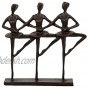 era85 Decorative Antique Iron Ballet Trio Figurine 2 x 7.5 x 2 inches Dark Brown