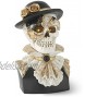 K&K Interiors 41583A-1 10.25 Inch Resin Masquerade Female Skeleton Bust w LED Eyes Black and White
