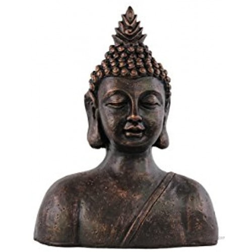 Urban Trends Fiberstone Buddha Bust with Pointed Ushnisha Rusted Medium Bronze Brown