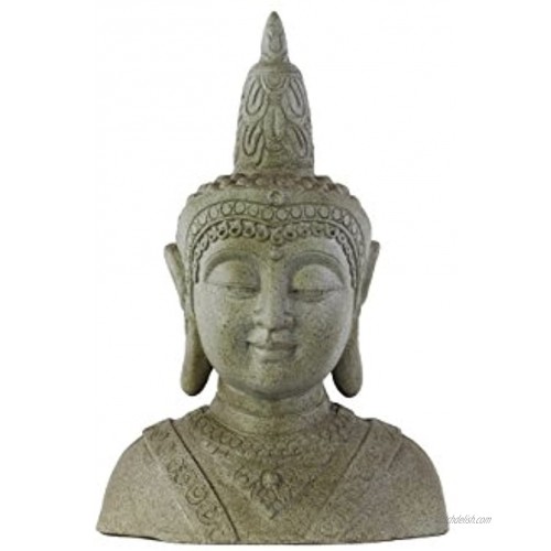 Urban Trends Polystone Buddha Bust with Pointed Ushnisha Dark Olive Green
