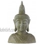 Urban Trends Polystone Buddha Bust with Pointed Ushnisha Dark Olive Green