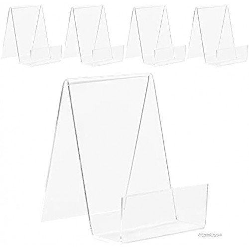 5 Pcs Acrylic Book Stand Display Easel Stand with Ledge Stand Holder for Displaying Pictures CD Books Artcrafts Music Sheets Notebooks