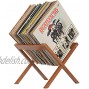 ArielGT Wooden Vinyl Record Storage Holder LB Records Rack Holds 40 Albums Wood Stand Organizer Furniture for Vinyl Music Albums Dark Brown