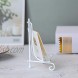 Artliving 4 Inch White Iron Small Plate Stand Holder Picture Easel Display Stand for Cookie Photo,Placecard or at Weddings Birthday Party4 Pack
