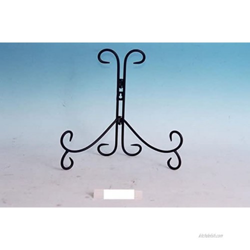 Decorative Black Wrought Iron 12 Plate Stand Easel