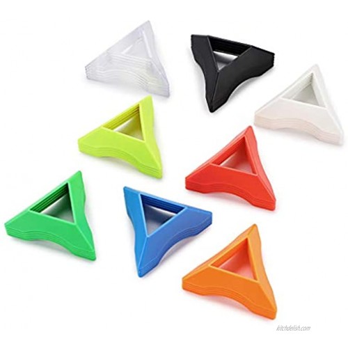 Hipiwe 40 Packs Speed Cubes Display Stand Holder 8 Colors Triangle Magic Cubes Base Frame Cube Bottom Seat Holder Cube Tripod Puzzle Cube Display Holder