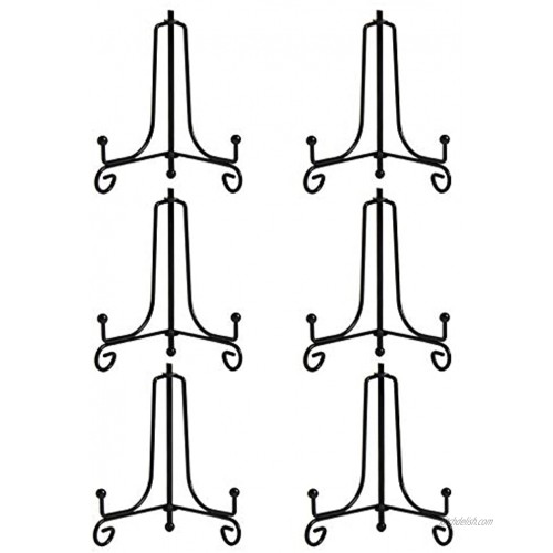 Ira Pollitt 6 Pack 4 Inch Decorative Iron Display Stand Black Iron Easel Plate Display Photo Holder Stand Upgraded Anti-Slip Displays Picture Frames Decorative Plates,Tablets and Art
