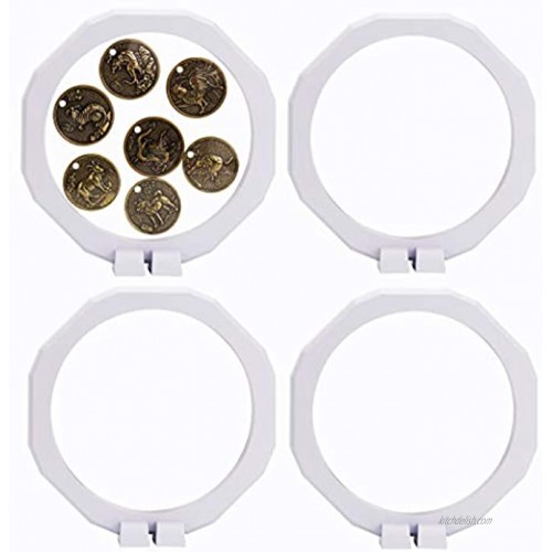 Joyce Lindberg 3D Floating Frame Display Holder Stands,Medallions Jewelry，Challenge Coin，5 x 5 x 0.8inchesSet of 4 Pcs White