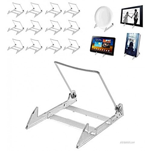 Kingdom Solutions | Adjustable 4x 5.5 Wire Easel with Clear Base 12-Pack Ideal for displaying Serving Trays Plates China giftware Artwork Tiles Framed Photos Collectibles and plaques