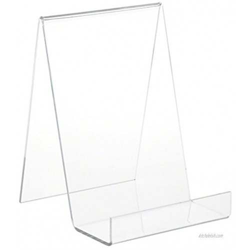 Plymor Clear Acrylic Flat Back Display Easel with 3 Box Ledge 10 H x 7 W x 8 D
