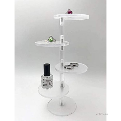 5-layer mini ladder display stand doll storage rack acrylic round display standCupcake stand display stand adjustable display stand set mini figurines jewelry cake dessert stand party decoration