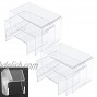 6PCS Clear Acrylic Display Risers 2 Sets Jewelry Display Riser Shelf Showcase Fixtures for Candy Dessert Collectible Figures Table Decorations3Sizes