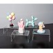 BYCY Clear Acrylic Riser lot of 10 for Jewels Cupcakes Tea Sets Clear Cupcake Stand for Small Toys and Cosmetics