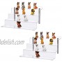 CECOLIC Acrylic Riser Shelf 4 Tier Clear Display Stand for Collectibles Amiibo Pop Figures Cupcakes Perfumes Display Risers for Decorating & Organizing 2 Pack