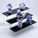 ELLASSAY Acrylic Display Sturdy Riser Stand Shelf for Decoration 3 Steps POP Figurines Amiibo Organizer Cupcake Holder Jewellery Cosmetic Table 0.2 Thick Plates
