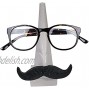 Generic_ Wooden White Color Spectacle Holder Mustache Eyewear Holder Nose Shape Unique Shape Spectacle Stand Perfect Black Mustache Design Display Stand Spec Holder for Men