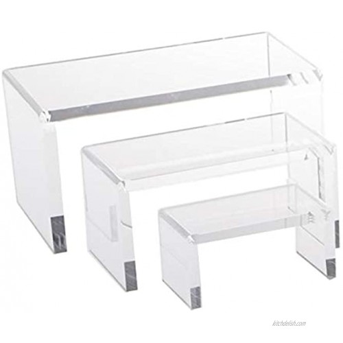 Heavy Duty Thick 1 Set of 3 Piece Acrylic Risers