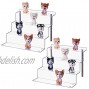 LileZbox Acrylic Display Risers Shelf for Pops Figures Clear Large 4-Step Display Stand for Display Or Collection-2 Pack12x11x8.8in