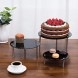 MyGift 3-Piece Set Round Black Acrylic Server Dessert & Bakery Display Riser Stands