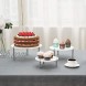 MyGift 3-Piece Set Round White Acrylic Server Dessert & Bakery Display Riser Stands