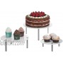MyGift 3-Piece Set Round White Acrylic Server Dessert & Bakery Display Riser Stands