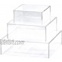 Red Co. Crystal Clear Small Acrylic Cubic Display Riser Stands with Hollow Bottoms | Transparent 3-Pack