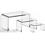 RJ Displays-3 Pieces Each Clear Acrylic risers Display Stand to Showcase Jewelry Gifts & Collectibles in Sizes 5 3 8 inch 6 3 8 inch 7 1 4 inches Wide -Micro Fiber Polishing Cloth 3 Piece Set
