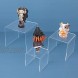 SUNEE 2 Set Acrylic Display Risers 3x4x5 Clear Display Stand for Collection Figures Candy Display Rack Acrylic Display Stand for Jewelry and Cupcakes Risers for Decor