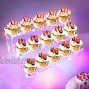Transparent Acrylic Display Stand with LED Color Lights for Party 3 Tier Riser Display Shelf for Decoration and Organizer Displaying Collection Figure Cupcake Cosmetic Items 12 x 3 inch