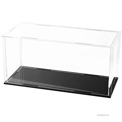 WANLIAN Self-Assembly Acrylic Display Case,Deluxe Dustproof Showcase,Cube Countertop Box for Pop Figures Collectibles Toys,Need Remove The Protective Film 10x4x5.7 inch; 25x10x14.5cm