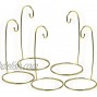 BANBERRY DESIGNS Christmas Ornament Stand Set of 5 Gold Metal Wire Ornament Stands Display Holder 7 H