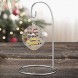 BANBERRY DESIGNS Ornament Stands Set of 4 Silver Christmas Holders Chrome Finished Metal 9-Inch Tall Air Plant Terrarium Christmas Ornament Collection Display