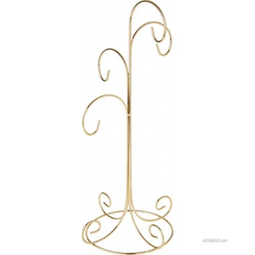 Bard's 4 Tiered Gold-Toned Ornament Stand Tree 14 H x 6.75 W x 6.75 D