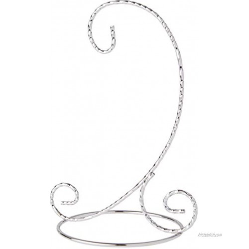 Bard's Twisted Silver-Toned Ornament Stand Small 7 H x 5.125 W x 5.125 D