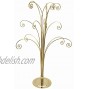 Creative Hobbies 20 Inch Tall Ornament Display Tree Bright Brass Plated Holds 15 Ornaments