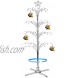 HOHIYA Ornament Display Tree Stand Metal Christmas Rotating 90 Hooks 74inch Silver