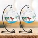 Ornament Display Stand Holder Home Wedding Decoration Rack for Hanging Glass Globe Pot Stand Iron Pothook Stand Terrarium Witch Ball S Black
