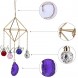 Yatming Geometric Metal Frame Air Plant Holder Hanging Ornament with Glass Ball & Purple Agate Slice Home Decoration for Plants Display Stand