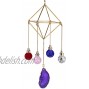 Yatming Geometric Metal Frame Air Plant Holder Hanging Ornament with Glass Ball & Purple Agate Slice Home Decoration for Plants Display Stand