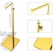YIFU DISPLAY Purse Display Stand 2 Pack Polished Gold Counter Adjustable Height Handbag Display Stand- Single Hanging Hook Bag Display Polished Gold