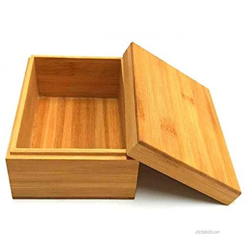 Bamboo wood storage box with cover wooden storage box combination storage box bamboo natural heaven and earth cover wooden boxwooden packaging gift box,storage tea box 6.3X4.72X2.76 inch