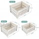 Besmall Set of 3 Nesting Wooden Crates Decorative Vintage Wooden Storage Crates Wood Boxes Rustic Farmhouse Style for Storage and Display – Decorative Wooden Crates for Home White