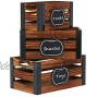 Greenstell Storage Crates Wooden Nesting Crates with Handles & Hanging Chalkboard Decorative Display Wall Mounted Rustic Accent Crate Box for Party Office Bedroom Kitchen Closet Set of 3 Brown