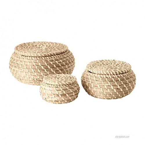 Ikea Seagrass Box with lid Set of 3 sea Grass