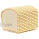 Mini Bamboo Cane Treasure Chests with Gold String Design 2.4 x 2 In 12-Pack