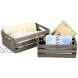 MyGift Distressed Brown Wood Nesting Boxes Storage Crates w Handles Set of 2