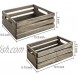 MyGift Distressed Brown Wood Nesting Boxes Storage Crates w Handles Set of 2