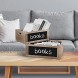 MyGift Set of 2 Rustic Brown Wood Nesting Storage Crates with Chalkboard Front Panel and Cutout Handles