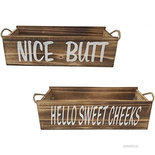 Nice Butt Farmhouse Kitchen Decor for the Home | 2 Sided Nice Butt Bathroom Decor Box | Rustic Kitchen Decor and Accessories | Bathroom Toiler Box | Dining Room Wall Decor | Kitchen Table Decor Gift